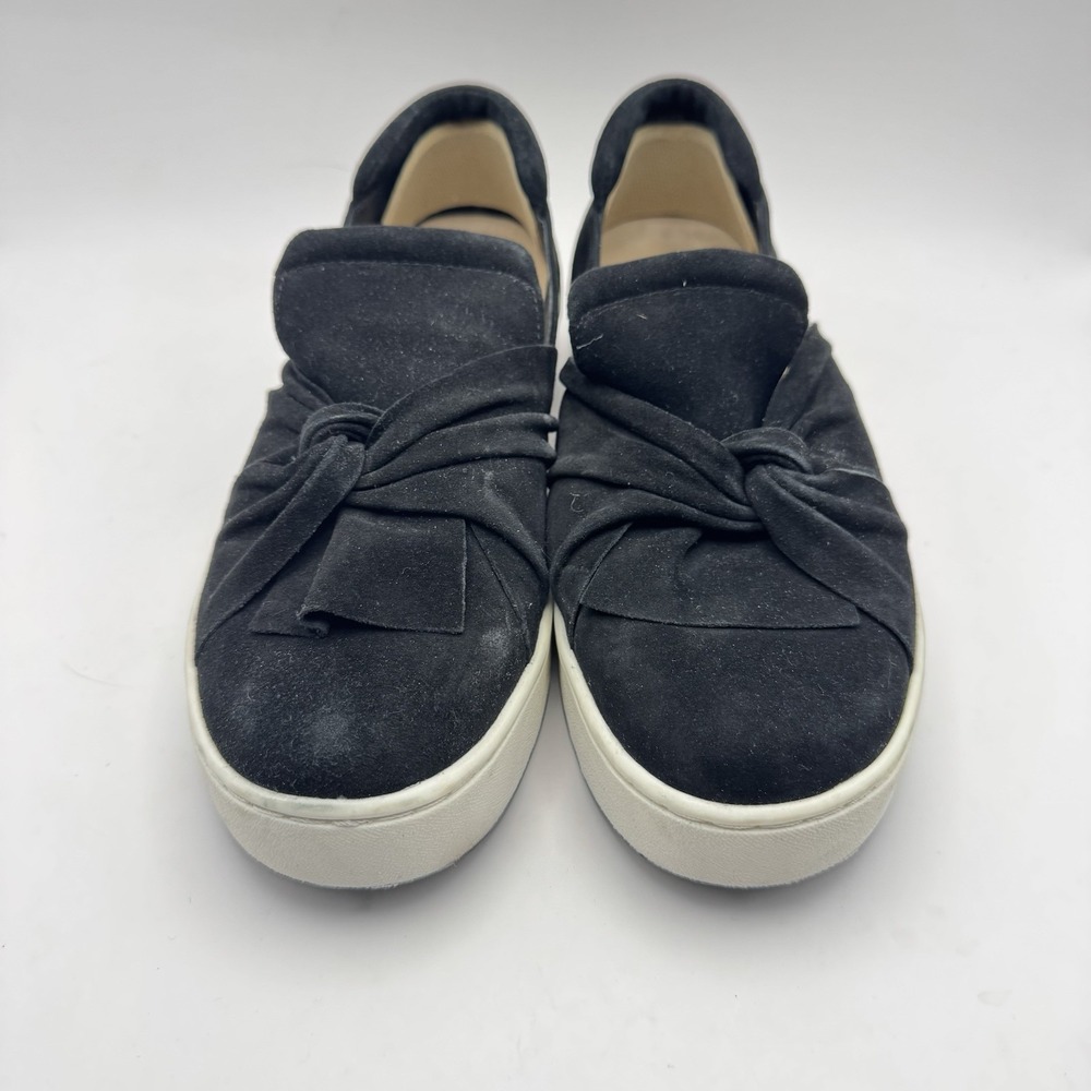 DONALD J. PLINER CELET RUCHING BLACK SUEDE SNEAKERS SHOES WOMENS SZ 7.5M